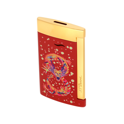 ST Dupont Feuerzeug Slim 7 Dragon, Ltd. Edt., Burgundy