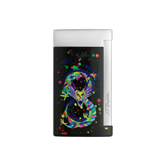 ST Dupont Feuerzeug Slim 7 Dragon, Palladium, Ltd. Edt., Schwarz