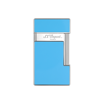 ST Dupont Feuerzeug Slimmy Palladium, Turquoise-blue