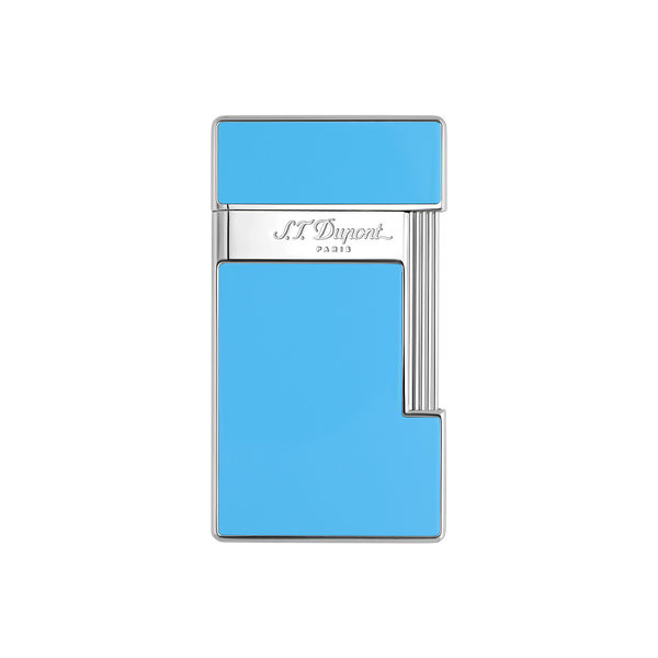 ST Dupont Feuerzeug Slimmy Palladium, Turquoise-blue