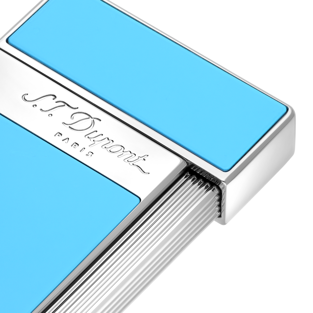ST Dupont Feuerzeug Slimmy Palladium, Turquoise-blue