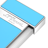 ST Dupont Feuerzeug Slimmy Palladium, Turquoise-blue