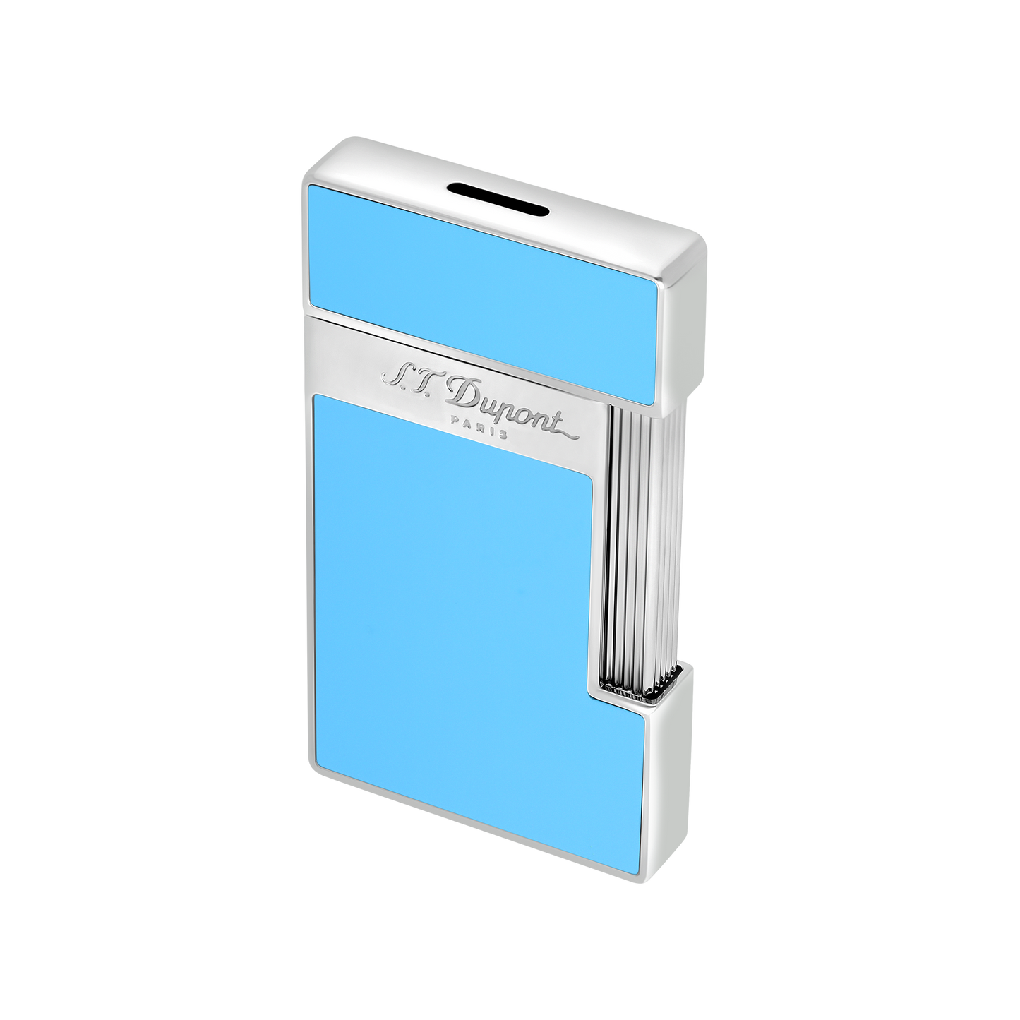 ST Dupont Feuerzeug Slimmy Palladium, Turquoise-blue