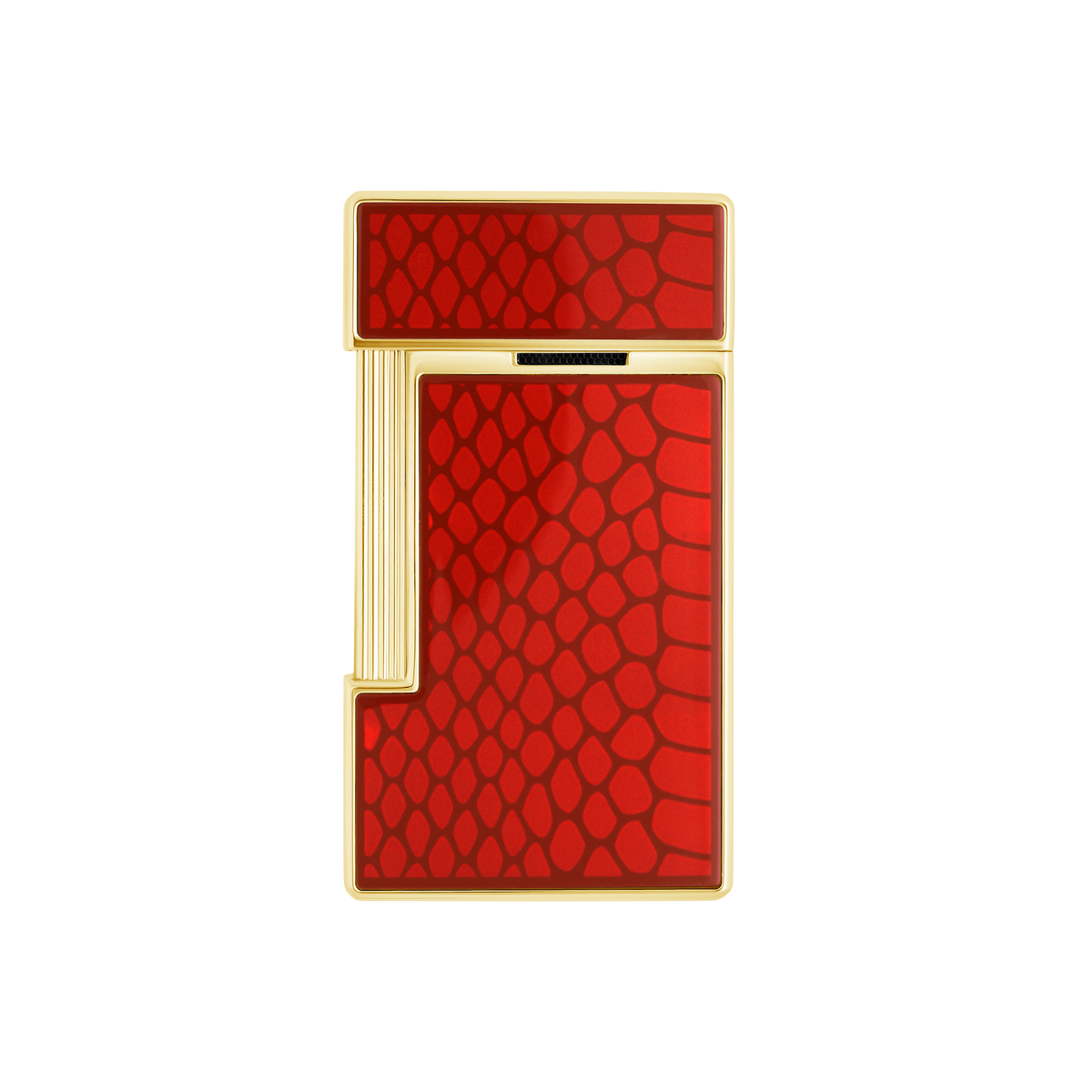 ST Dupont Feuerzeug Slimmy Snake, Chrom, Rot