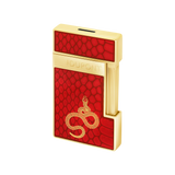 ST Dupont Feuerzeug Slimmy Snake, Chrom, Rot
