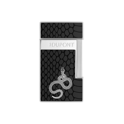 ST Dupont Lighter Slimmy Snake, Chrome, Black