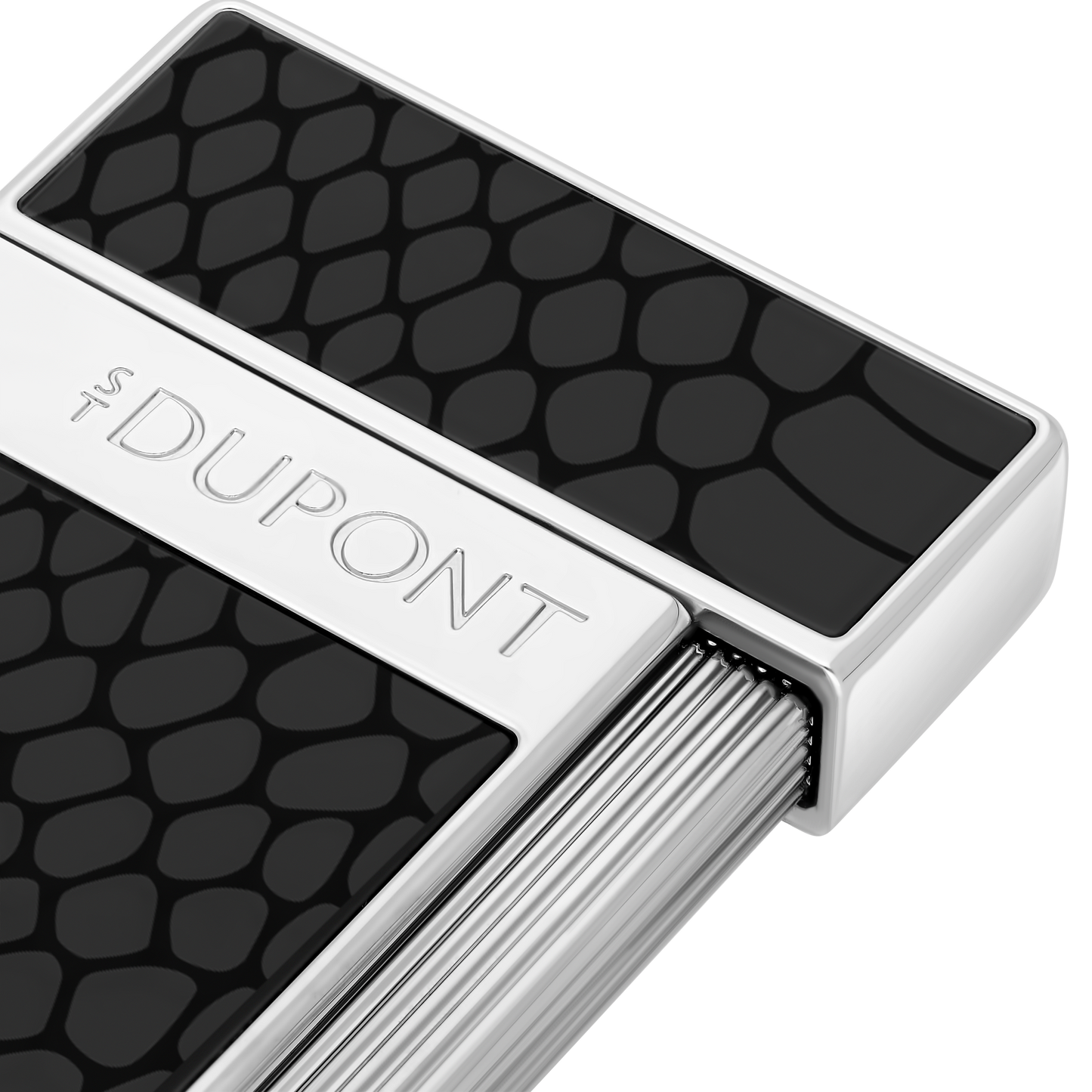 ST Dupont Lighter Slimmy Snake, Chrome, Black