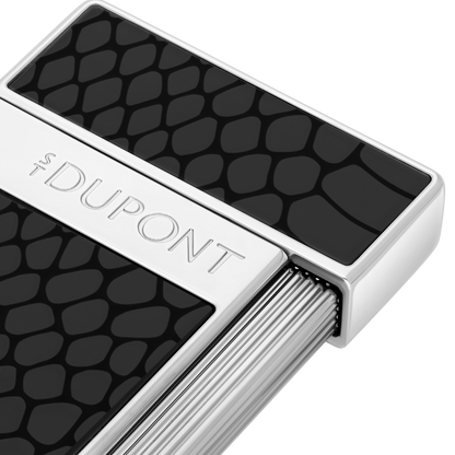 ST Dupont Lighter Slimmy Snake, Chrome, Black