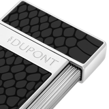 ST Dupont Feuerzeug Slimmy Snake, Chrom, Schwarz