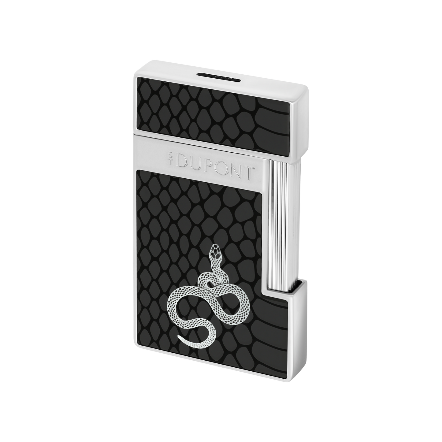 ST Dupont Lighter Slimmy Snake, Chrome, Black