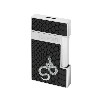 ST Dupont Lighter Slimmy Snake, Chrome, Black