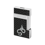 ST Dupont Feuerzeug Slimmy Snake, Chrom, Schwarz