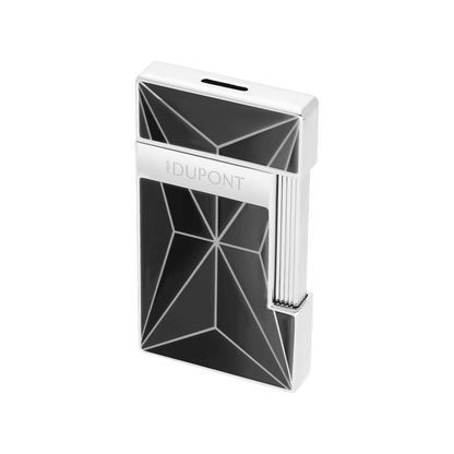 ST Dupont Lighter Slimmy Fire X, Palladium, Ltd. Edt., Black