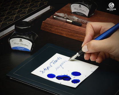 Octopus Fluids Fountain Pen Ink Set Classic Royal Blue Erasable with Converter