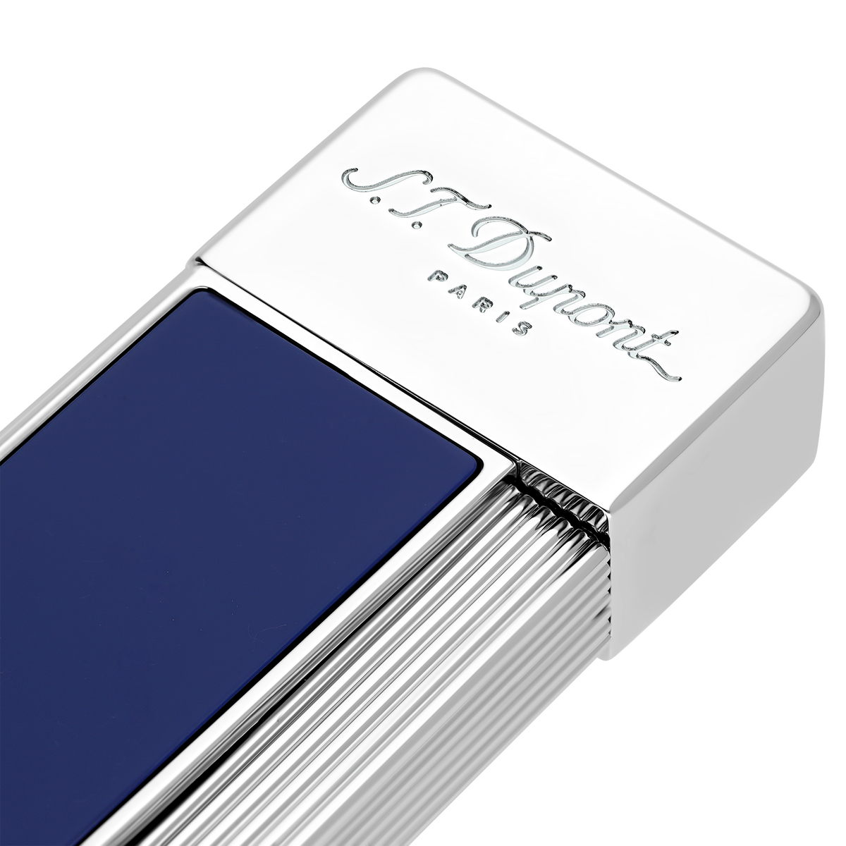 ST Dupont Feuerzeug Twiggy Palladium, Indigo-blue