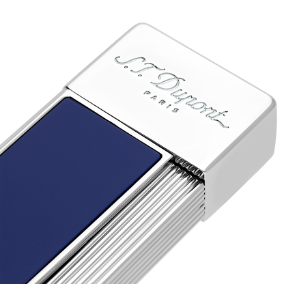 ST Dupont Feuerzeug Twiggy Palladium, Indigo-blue