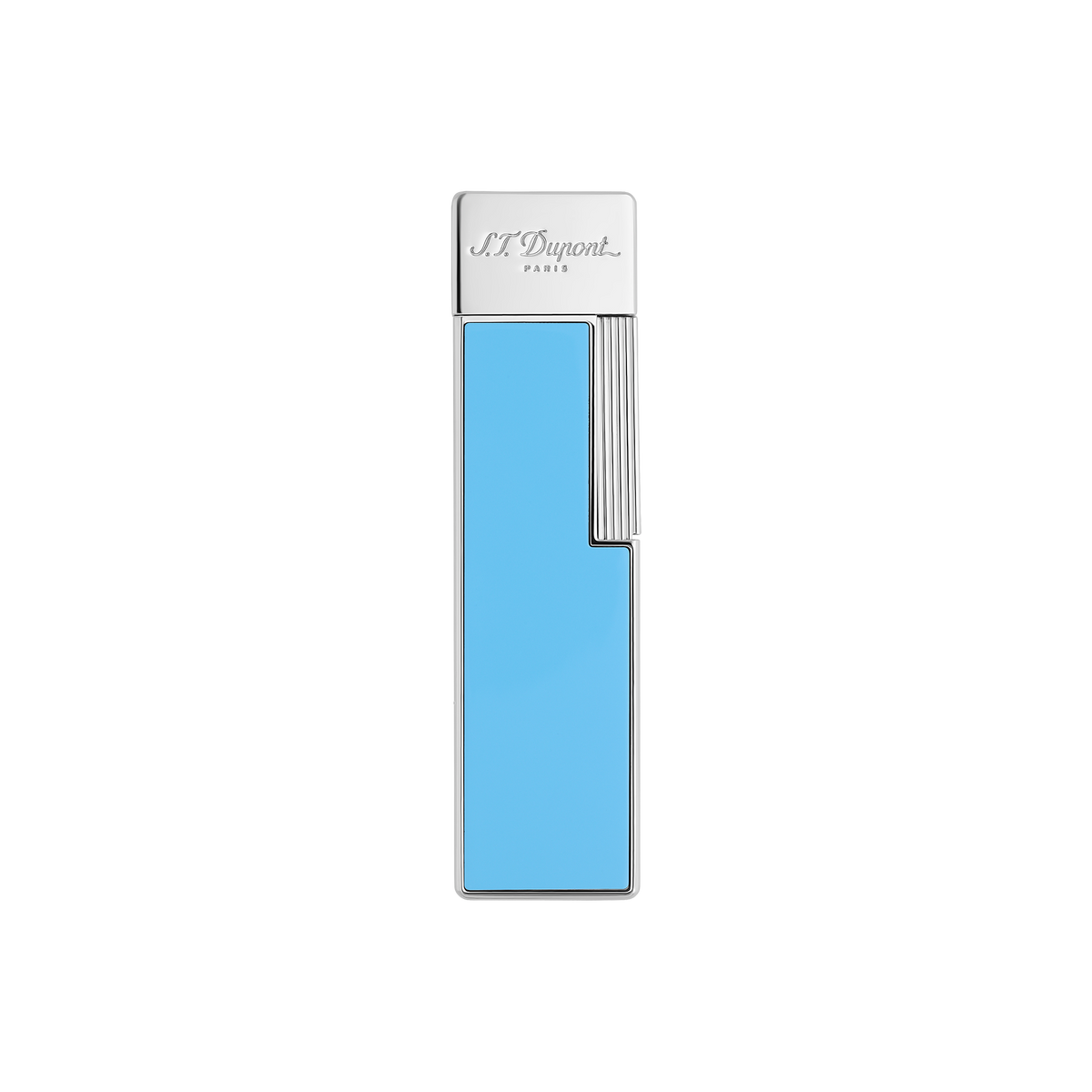 ST Dupont Feuerzeug Twiggy Palladium, Turquoise-blue