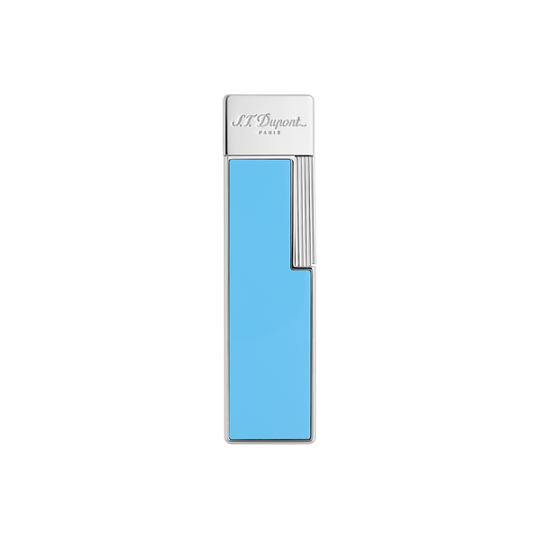 ST Dupont Feuerzeug Twiggy Palladium, Turquoise-blue