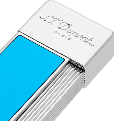 ST Dupont Feuerzeug Twiggy Palladium, Turquoise-blue