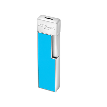 ST Dupont Feuerzeug Twiggy Palladium, Turquoise-blue