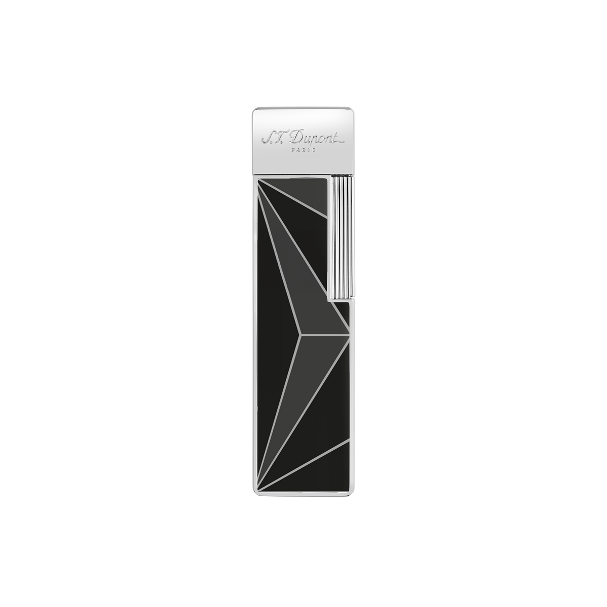 ST Dupont Feuerzeug Twiggy Fire X, Palladium, Ltd. Edt., Schwarz
