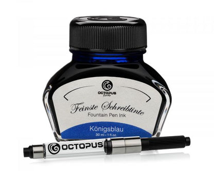 Octopus Fluids Fountain Pen Ink Set Classic Royal Blue Erasable with Converter