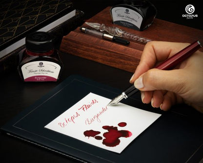Octopus Fluids Fountain Pen Ink and Ink Converter Set Classic Burgundy Ltd. Ed. Burgundy