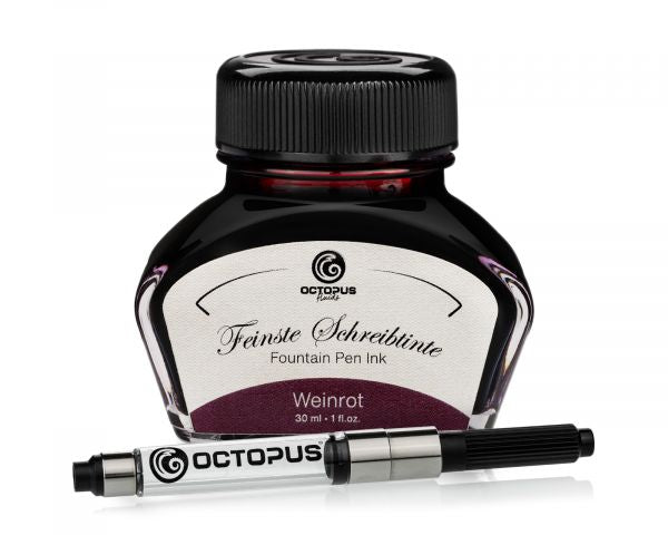 Octopus Fluids Schreibtinte Classic Weinrot Set mit Konverter