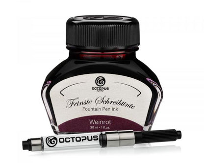 Octopus Fluids Schreibtinte Classic Weinrot Set mit Konverter