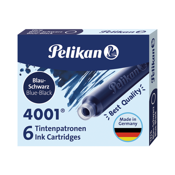 Pelikan Tintenpatronen 4001 TP/6, Blau-Schwarz