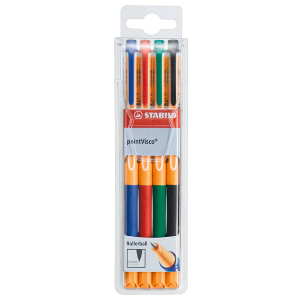 STABILO pointVisco Etui mit 4 Rollerball