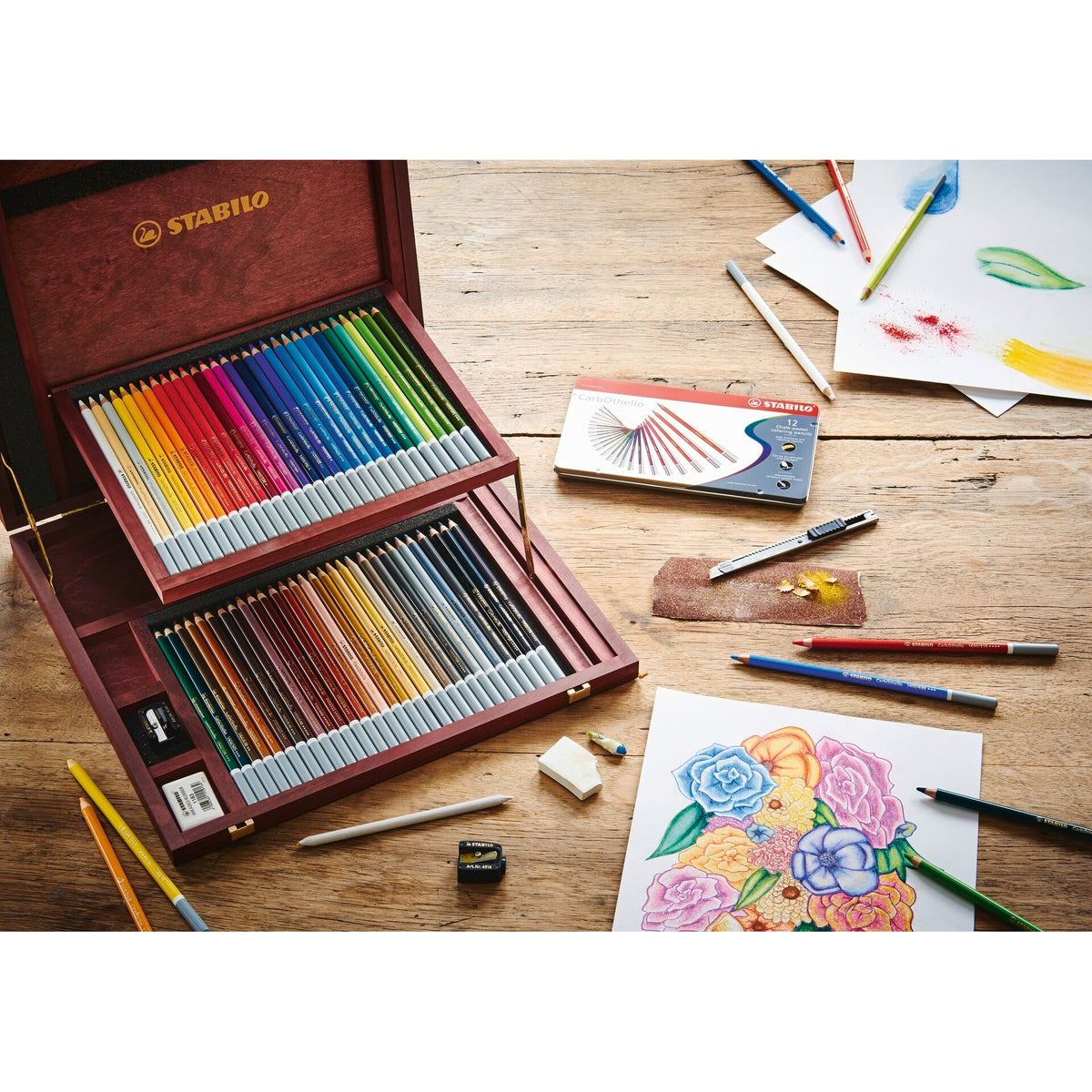STABILO CarbOthello Pastellkreidestift karminrot mittel – Ansicht 6