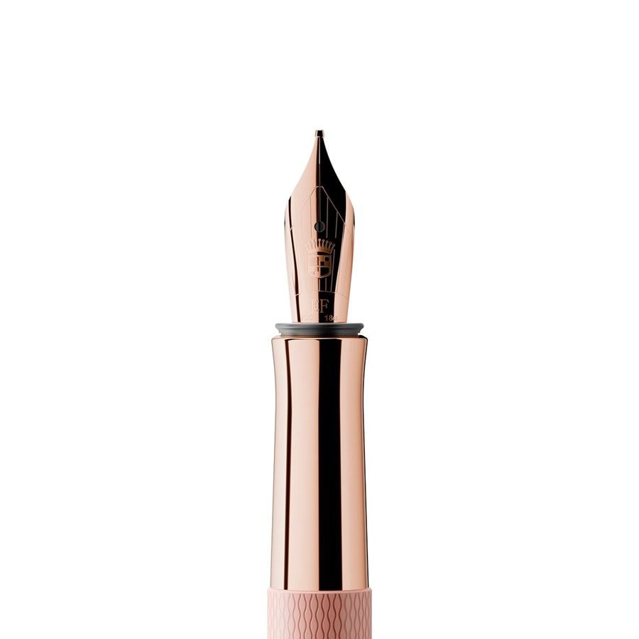 Graf von Faber-Castell, Stylo-plume Guilloche, Plume 18 carats, Rose Blush, Coffret cadeau