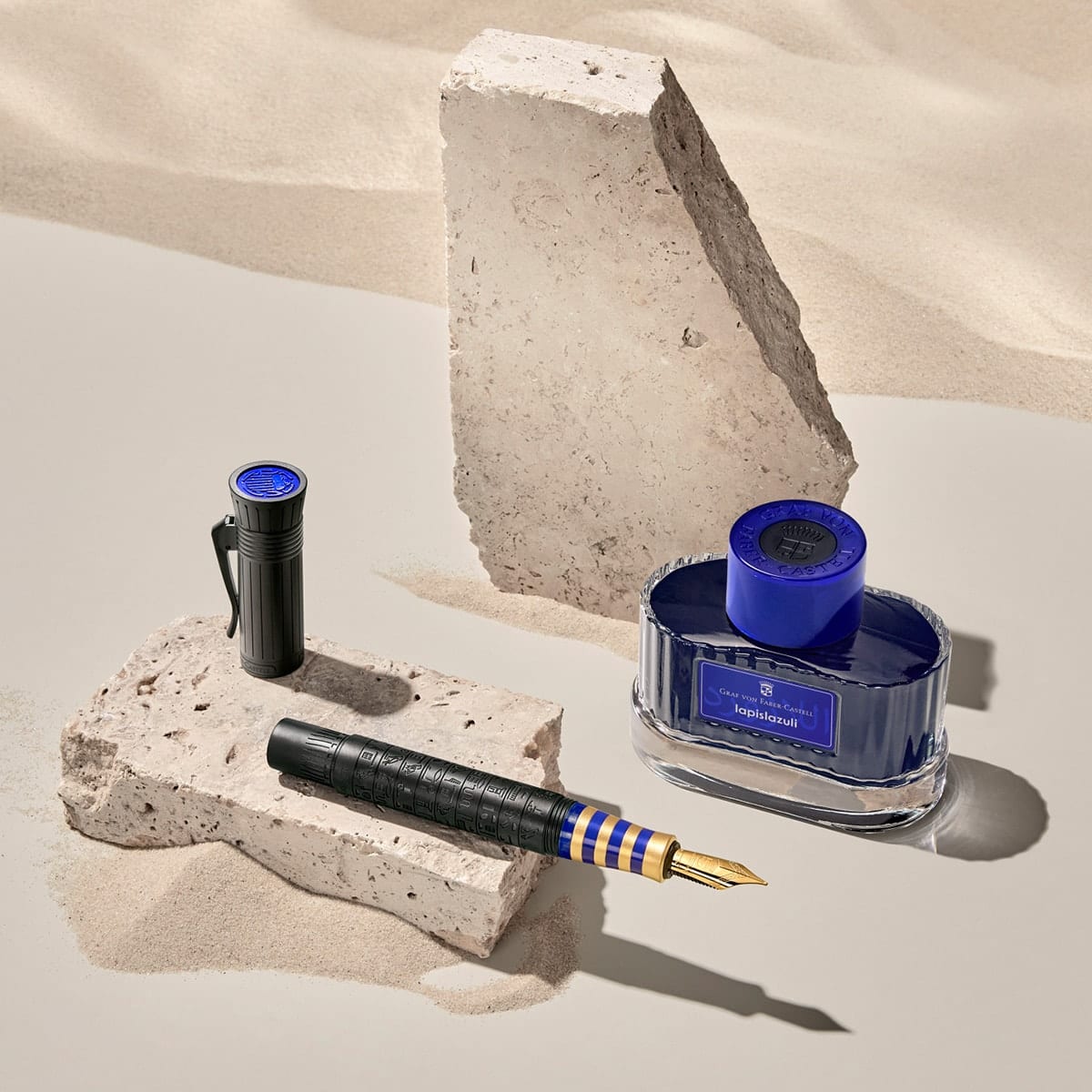 Graf von Faber-Castell Fountain Pen, Pen of the Year 2023 - Ancient Egypt, 18kt, black