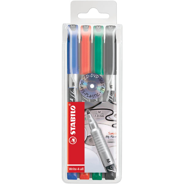 STABILO Write-4-all 4er Etui Permanent-Marker medium