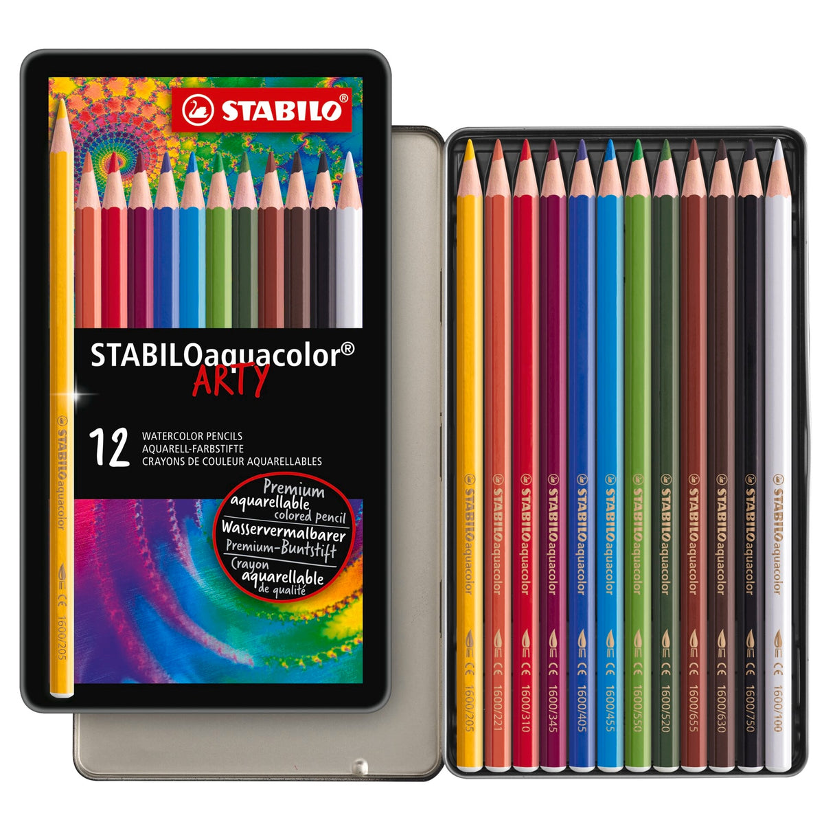 STABILOaquacolor Metalletui ARTYplus mit 12 Farbstiften – Ansicht 1
