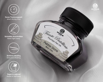 Octopus Fluids Fountain Pen Ink Pastel Fountain Pen Inks Pebble Stone Pastel Gray 30 ml