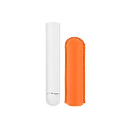 ST Dupont Accessoires - Cigar Zigarren Etui Chrom, Orange