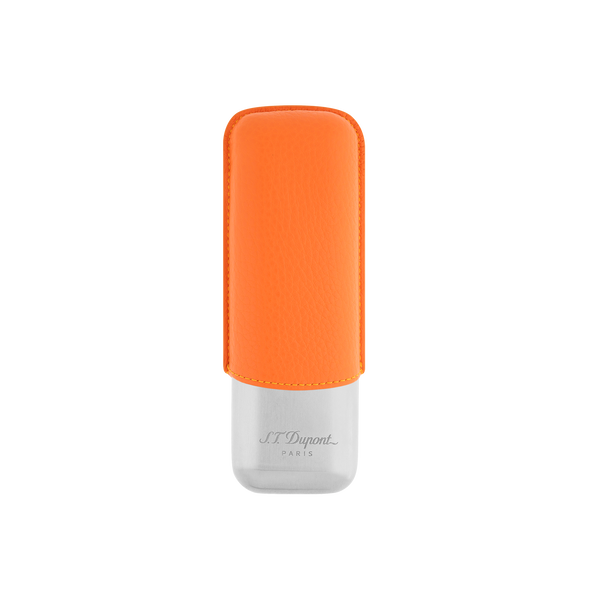ST Dupont Accessoires - Cigar 2 Zigarren Etui Chrom, Orange