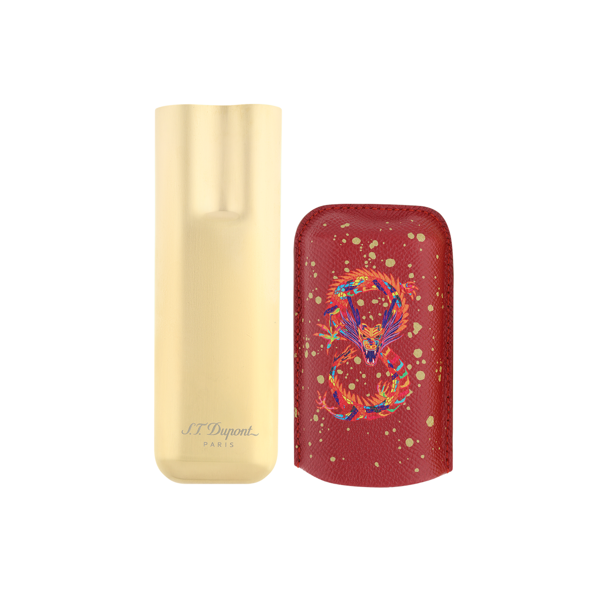 ST Dupont Accessoires - Étui 2 cigares Dragon, Édition limitée, Bourgogne