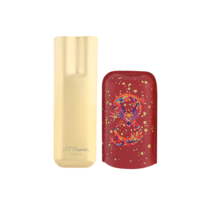 ST Dupont Accessoires - Étui 2 cigares Dragon, Édition limitée, Bourgogne