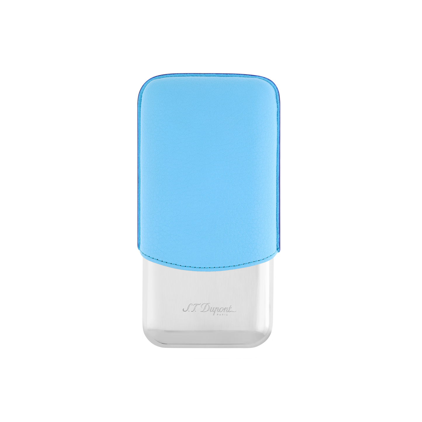 ST Dupont Accessoires - Cigar 3 Zigarren Etui Chrom, Turquoise-blue