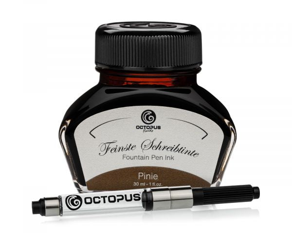 Octopus Fluids Füllhaltertinte-Set Classic Schreibtinten Pinie Braun mit Konverter