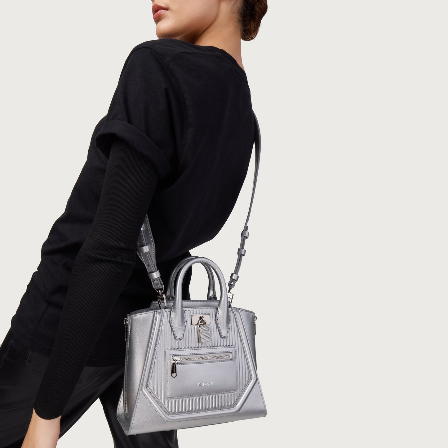 ST Dupont Leather Goods Riviera Silver