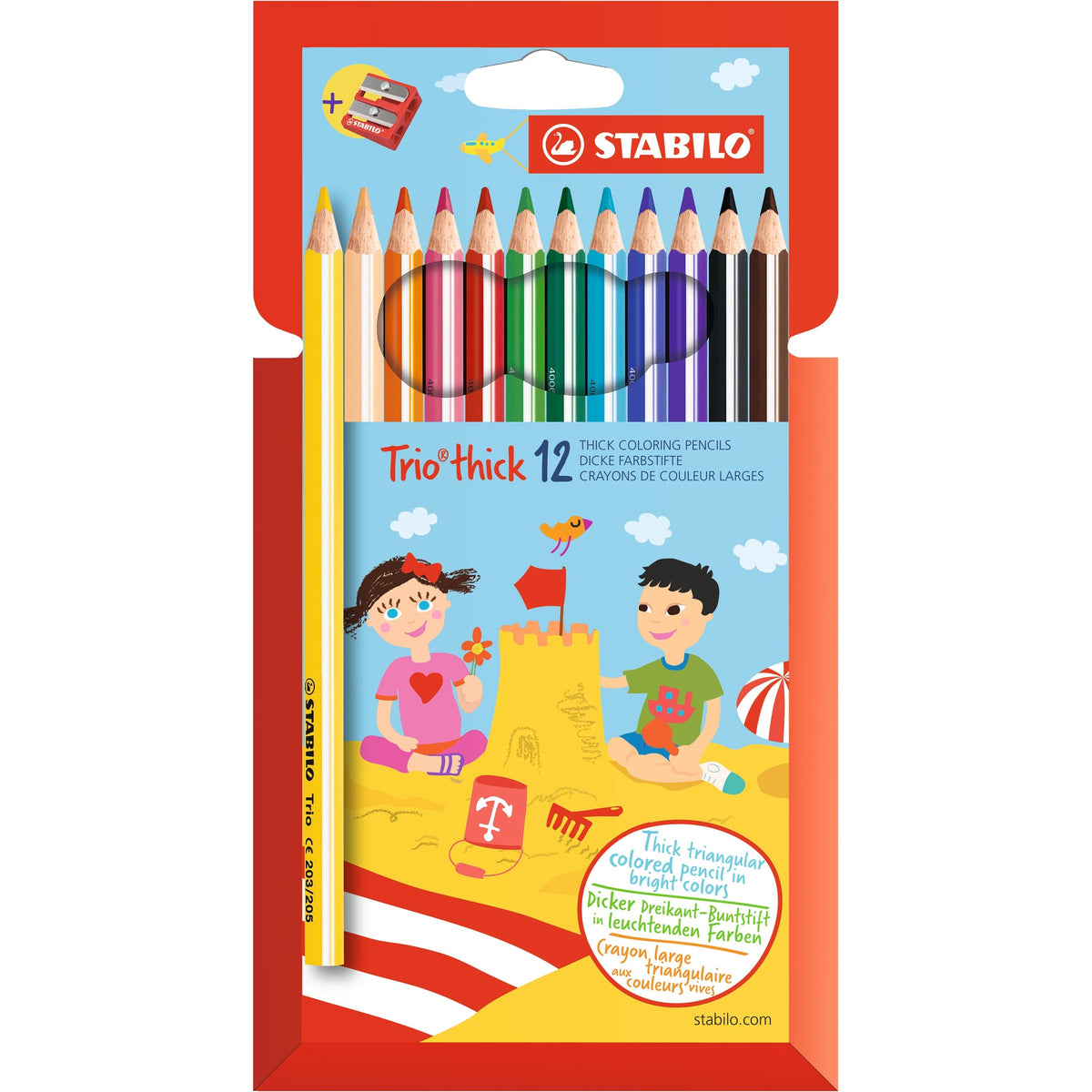 STABILO Trio dick 12er Kartonetui mit Spitzer – Ansicht 1