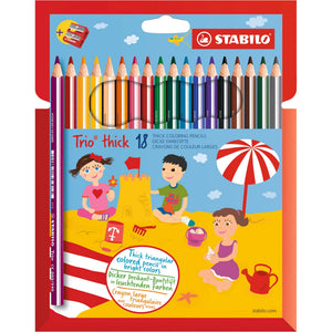 STABILO Trio dick 18er Kartonetui mit Spitzer – Ansicht 1