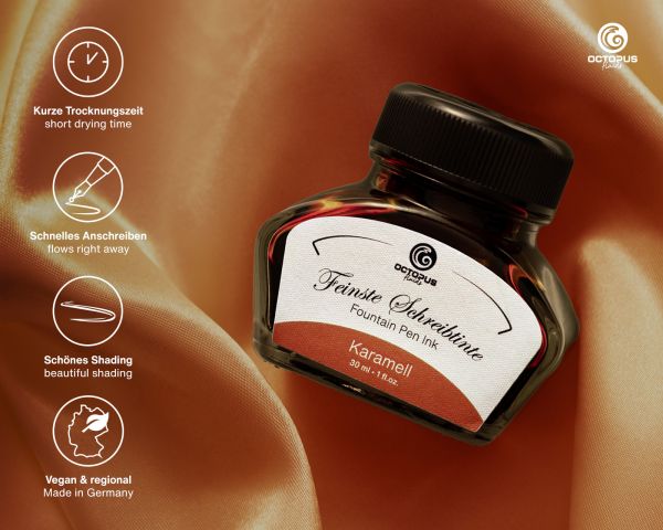 Octopus Fluids Schreibtinte Karamell mit Konverter Set