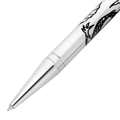 ST Dupont Kugelschreiber D Initial Dragon, Palladium, Ltd. Edt., Silver