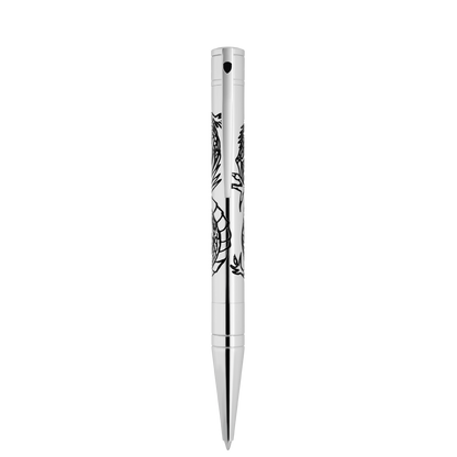 ST Dupont Kugelschreiber D Initial Dragon, Palladium, Ltd. Edt., Silver