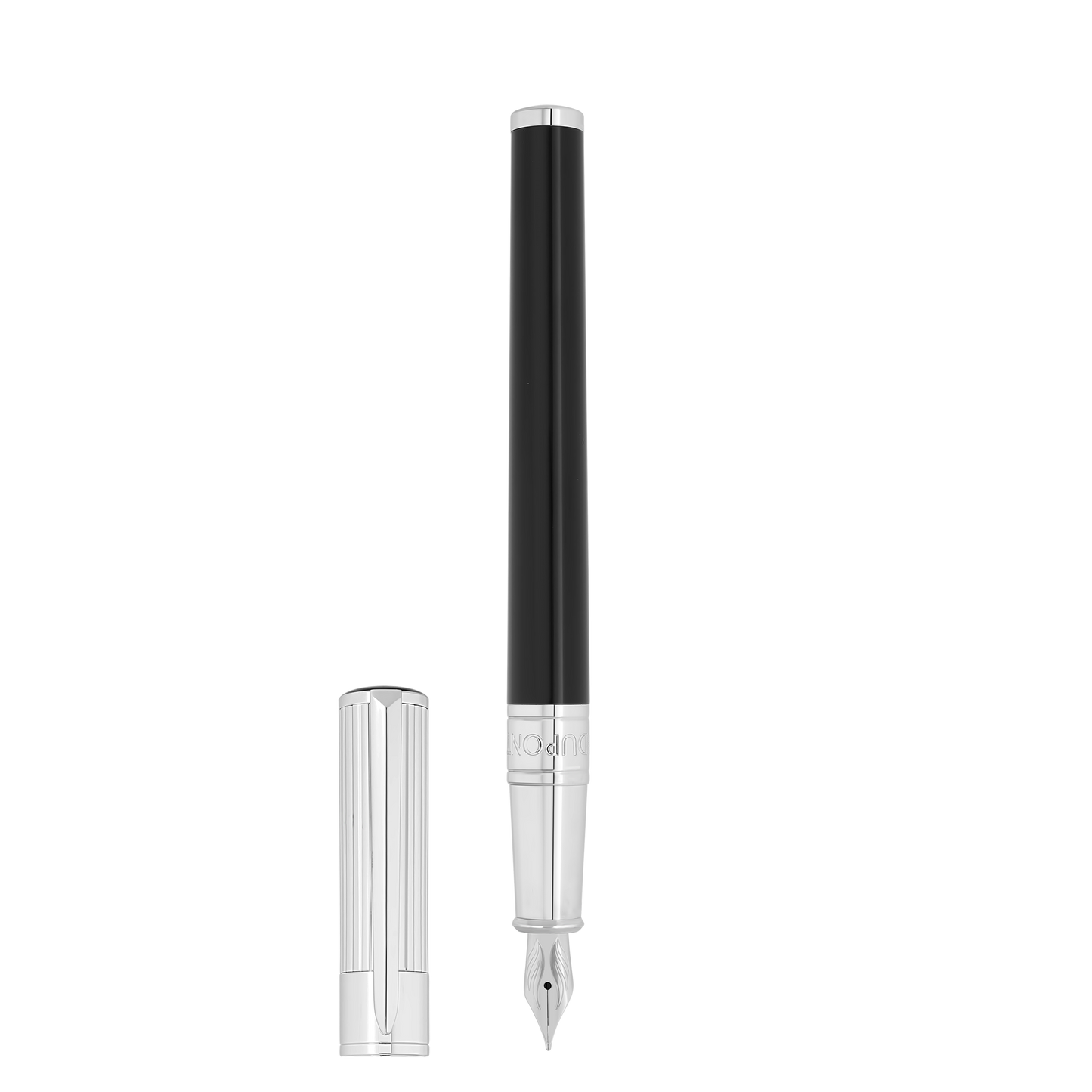 ST Dupont Initial D Initial Fountain Pen, Palladium, Ltd. Edt., Silver